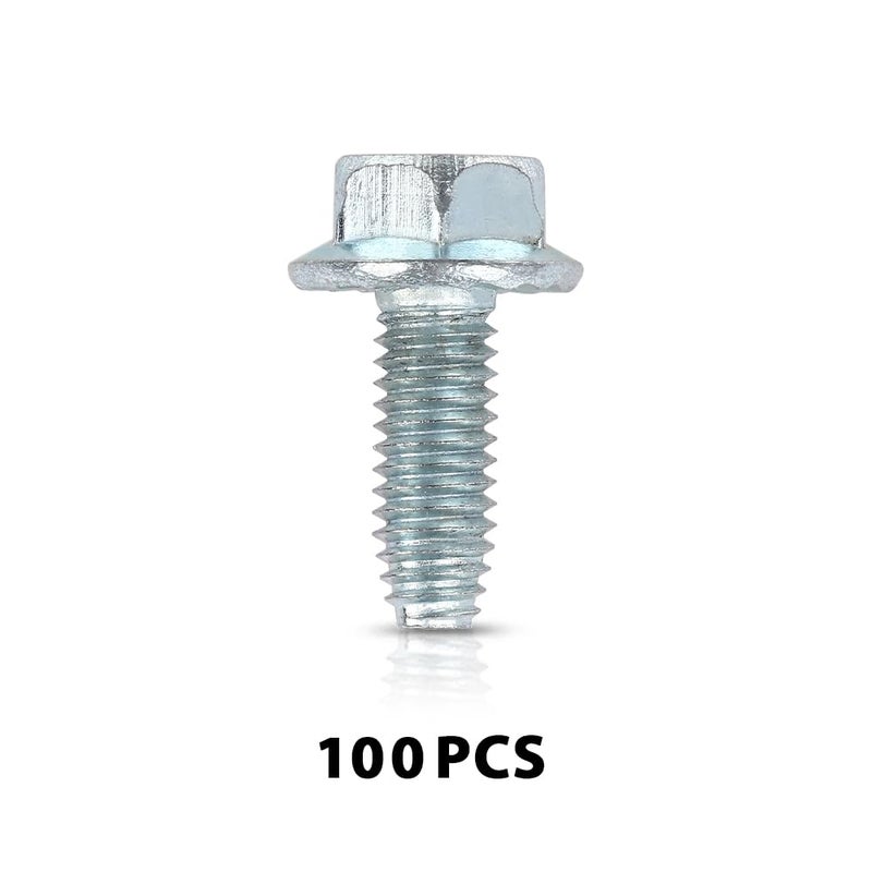 cnnell License Plate Screws for American Cars #14x 3/4" (#1620), Hex/Phillips/Flat 100Pcs - Image 2